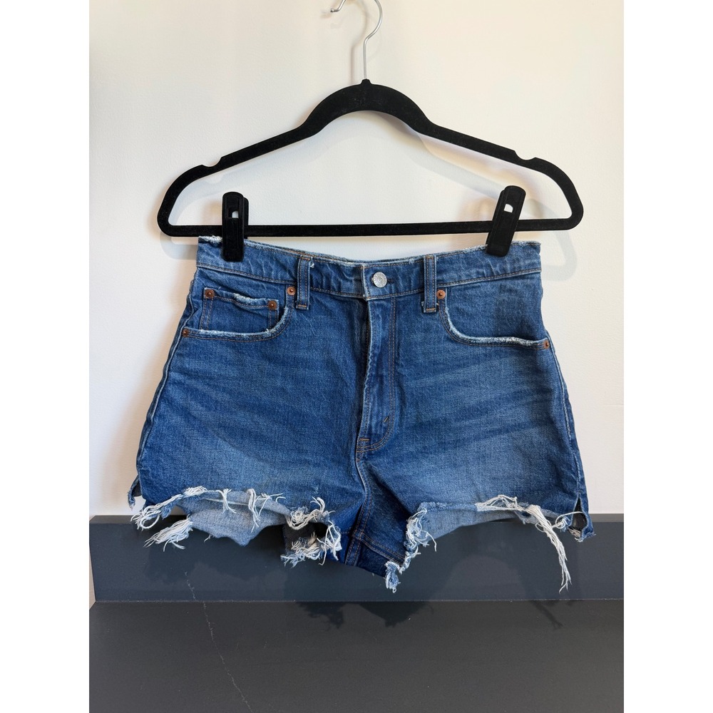 Abercrombie & Fitch The Cutoff Short High Rise Distressed Denim Jean Shorts 27 4